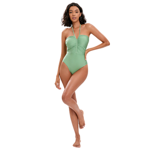 Maillot de bain une pièce à col en V et dos nu