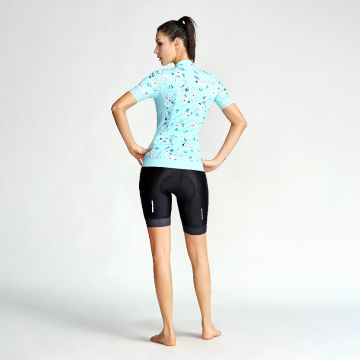 Vêtements de cyclisme pour femmes à manches courtes blanc
